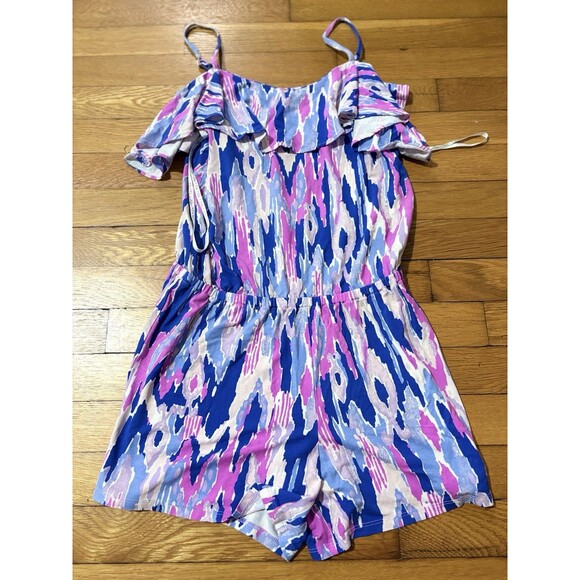 Lilly Pulitzer Size XS Klea Off the Shoulder Romper Amethyst Purple Blue - Picture 2 of 7